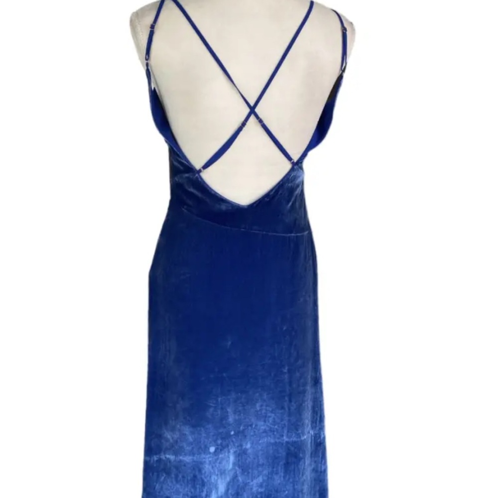For Love and Lemons Nadine Blue Velvet Dress BRAND NEW WITH TAGS - Picture 2 of 5